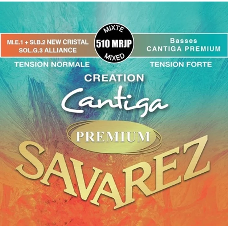 Savarez 510MRJP Creation Cantiga Premium, Gitarrensaiten für Klassikgitarre, Mixed Tension, New Cristal Nylon und Silver-Plated Basssaiten, made in France