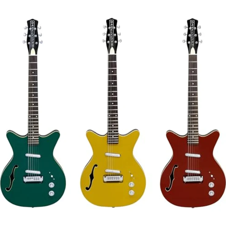 Danelectro Fifty Niner Gold Top, E-Gitarre im Double Cut Design, semi-hollow Korpus, goldene Decke, schwarz lackierte Seiten und Rückseite, 2 x 59 Dano 50's Lipstick Single Coils – Bild 4