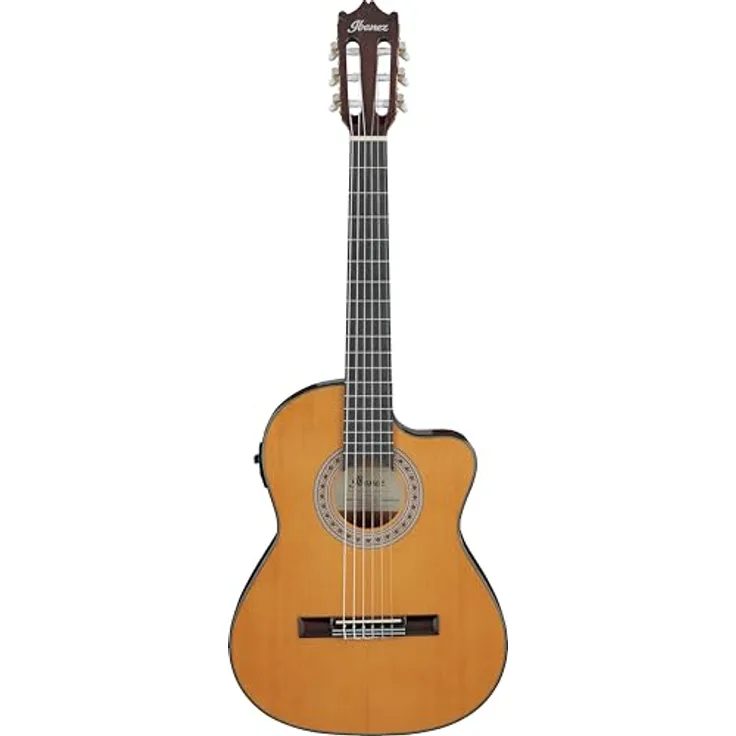 Ibanez GA5TCE3Q-AM, 3/4 Thinline Konzertgitarre mit Fichtendecke, Sapele Boden & Zargen, Purpleheart Griffbrett, inkl. Ibanez Under Saddle Tonabnehmer, Farbe: Natur