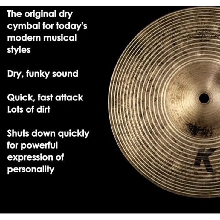 Zildjian 10" K Custom Spec. Dry Splash, Schlagzeugbecken mit natürlichem Finish, paper thin, dunkler Sound und kurzem Sustain – Bild 4
