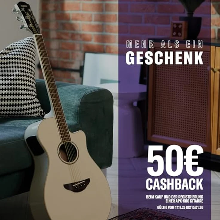 Yamaha APX 600 Natural, Western Gitarre mit Tonabnehmer, Nato Korpus, Fichten Decke, 43 mm Sattelbreite, Mensur 634 mm, Natur – Bild 2