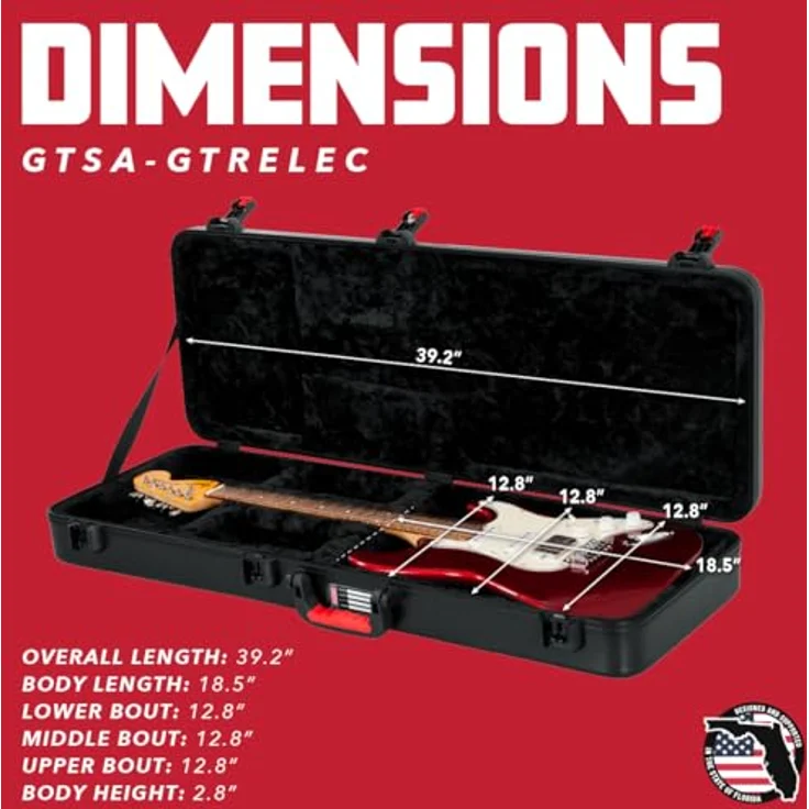 Gator TSA Electric Guitar Case, Gitarrenkoffer für ST- & T-Style E-Gitarre, schwarz – Bild 6