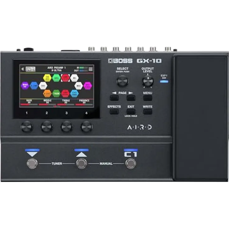 Boss GX-10, Gitarren-Multieffektpedal mit 198 Speicherplätzen, Touchscreen und AIRD-Technologie