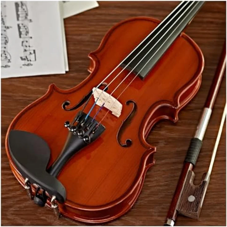 Gear4music Student Violine 1/16, hochwertige Anfängergeige mit Hartschalenkoffer und Kolophonium – Bild 3