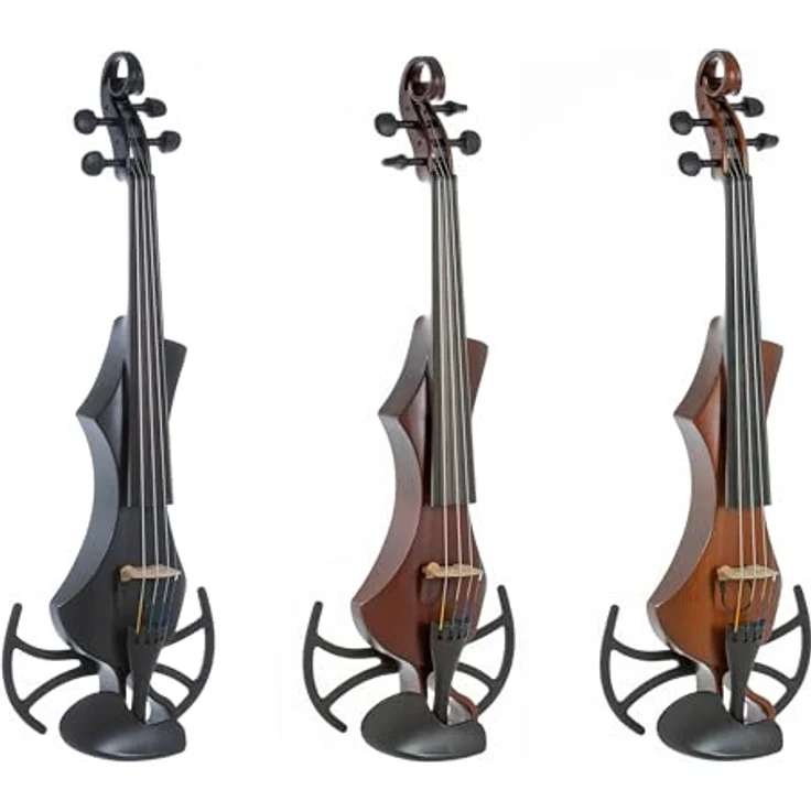GEWA E-Violine Novita 3.0, elektronische Violine 4-saitig in Schwarz mit Universaladapter für Schulterstützen und hochwertigen Komponenten – Bild 4