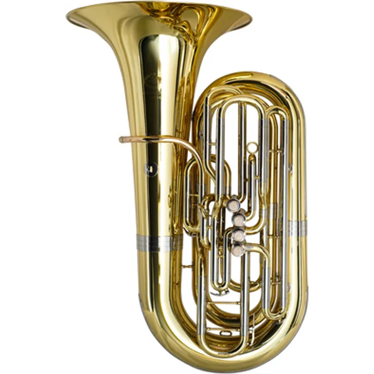 B&S 796 International Bb-Tuba, 4/4 Größe, Korpus aus Messing, Goldmessing-Mundrohr, Ø 480 mm Schallbecher, 4 Perinetventile, Klarlack lackiert, inkl. GigBag, Made in Germany
