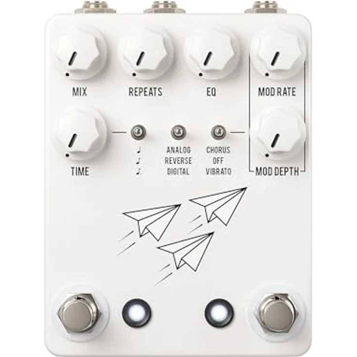 JHS Pedals Flight Delay White, Delay Effekt Pedal mit Analog, Reverse und Digital Modi, Modulation, Tap Tempo und Trails Bypass – Bild 2