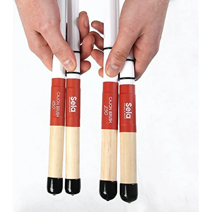 Sela SE 035 Cajon Brush 180, Nylonfaser mit Ahornholzgriff, einstellbarer Härtegrad, 35 cm Länge – Bild 7