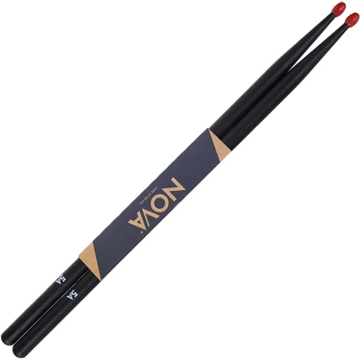 Vic Firth 5ANB Nova Hickory Nylon, Schlagzeugstöcke in Schwarz, 406mm Länge, 14,3mm Durchmesser, ovaler Nylonkopf – Bild 1