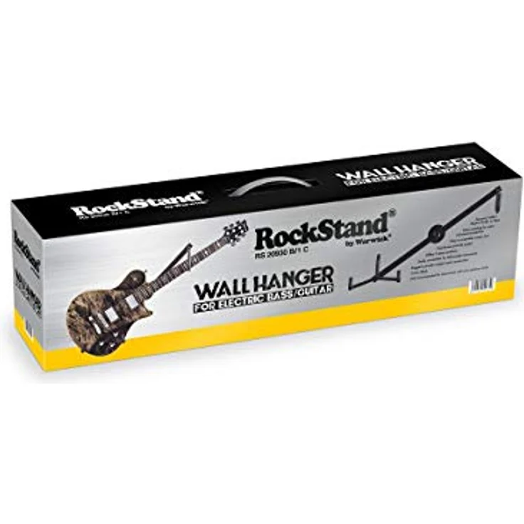 Rockstand Guitar Wall Hanger, Gitarrenständer für 1 E-Gitarre oder E-Bass, schwarze Metallkonstruktion mit Schaumstoffpolsterung, einfach umbaubar für Linkshänder – Bild 3