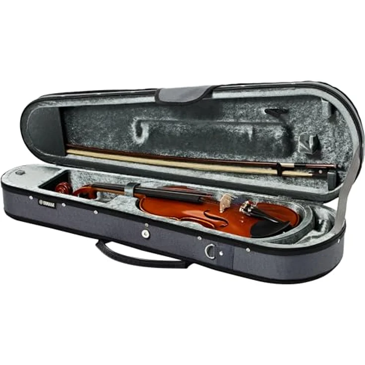 Yamaha V5 SA44 Violin Set 4/4, vollmassive Violine mit massiver Fichtendecke, massiver Ahornboden, Ebenholzgriffbrett und Zubehör im Koffer – Bild 5