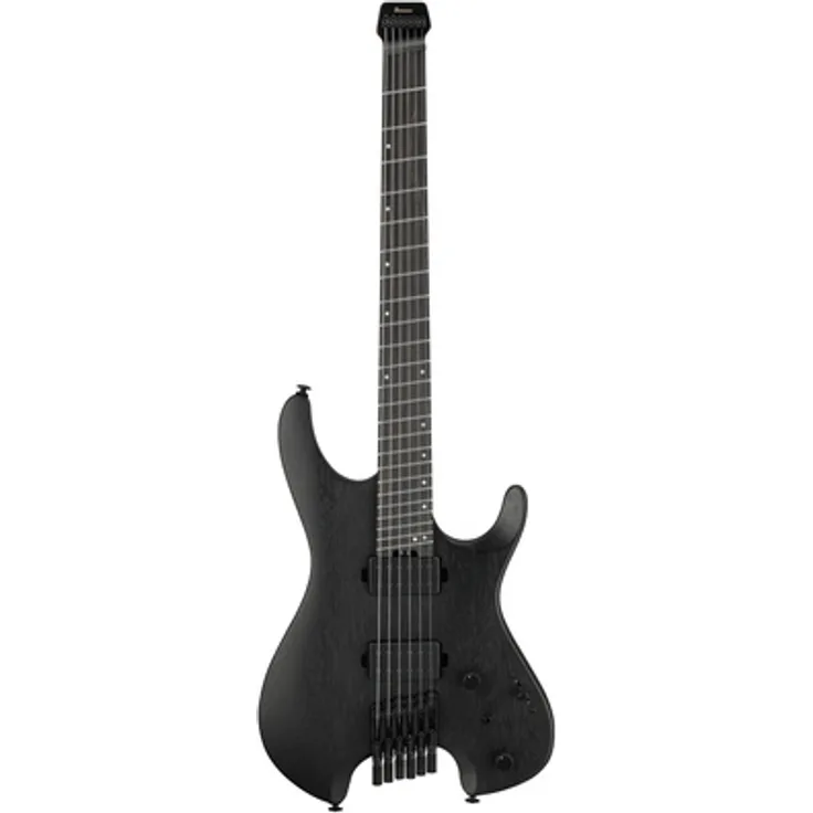 Ibanez QX52B-WK, Headless E-Gitarre der Q-Serie mit Okoume-Korpus, geröstetem Ahorn/Bubinga-Hals, Ebenholz-Griffbrett, 24 Jumbo Stainless Steel Frets und dyna-MIX10 System, Weathered Black