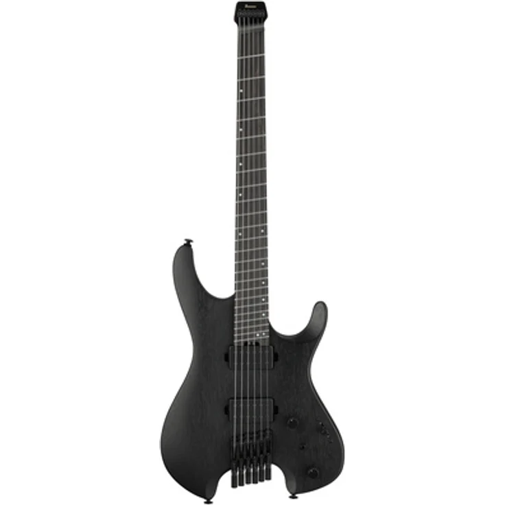 Ibanez QX52B-WK, Headless E-Gitarre der Q-Serie mit Okoume-Korpus, geröstetem Ahorn/Bubinga-Hals, Ebenholz-Griffbrett, 24 Jumbo Stainless Steel Frets und dyna-MIX10 System, Weathered Black