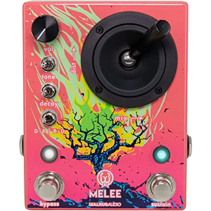 Walrus Audio Melee, Overdrive-Pedal mit High-Gain Distortion und Reverb, Joystick-Regler, 3 Reverb Modes, Made in USA