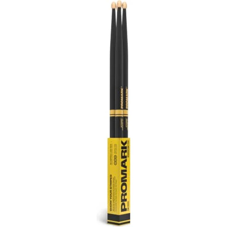 ProMark Rebound ActiveGrip R5AAG 5A Drumsticks, Acorn-Spitze, American Hickory, Schwarz, 2 Paar
