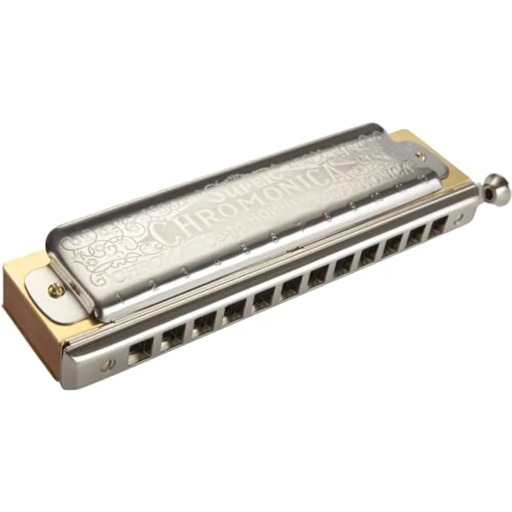 Hohner Super Chromonica M 270C-Ten, Tenor Mundharmonika in C mit 48 Stimmzungen und Messingstimmen, Birnbaumholz Kanzellenkorpus