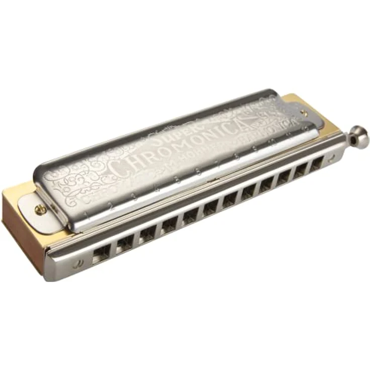 Hohner Super Chromonica M 270C-Ten, Tenor Mundharmonika in C mit 48 Stimmzungen und Messingstimmen, Birnbaumholz Kanzellenkorpus – Bild 1
