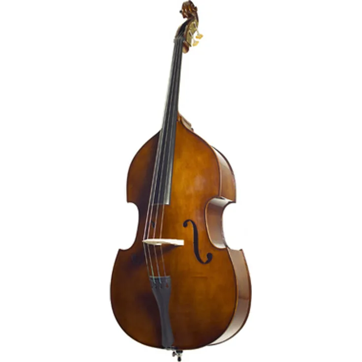 Stentor SR1438 Double Bass 3/4, vollmassiver Kontrabass mit Fichtendecke und Ahornboden, inkl. gepolsterte Tasche und Holz-Bogen