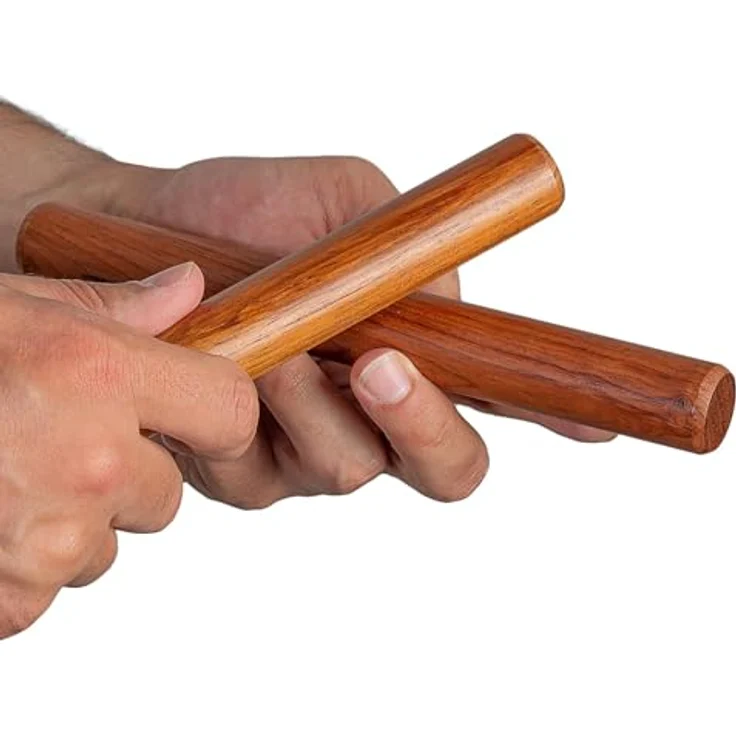 Sela 2-tone claves 20 Rosewood, Percussioninstrument mit brillantem Klang, matt lackiert, 200 mm und 190 mm Länge, made in Germany – Bild 3