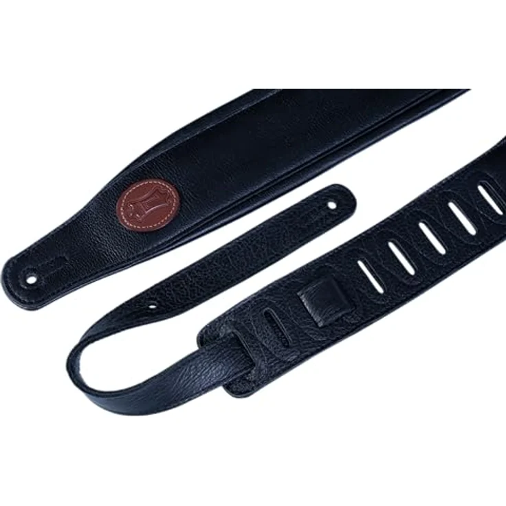 Levys Padded Garment Leather Strap 3" BK, Gitarrengurt aus Bekleidungsleder, verstellbar von 94 cm bis 130 cm, schwarz – Bild 3
