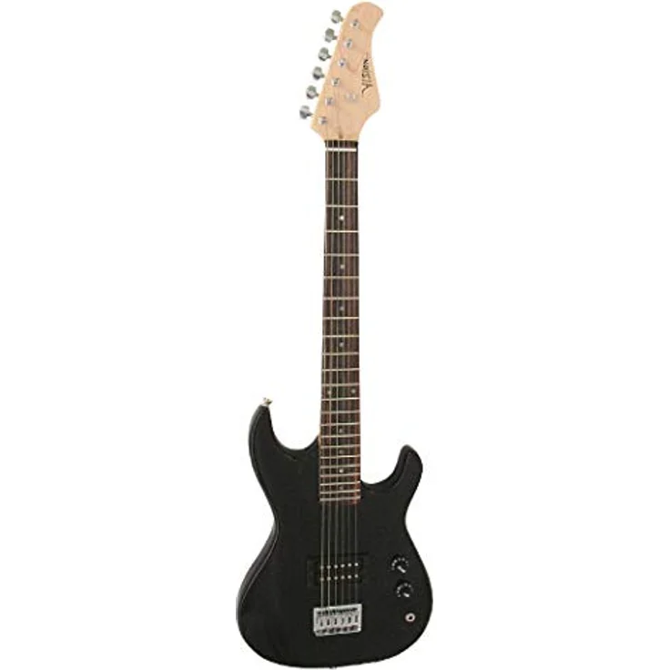 MSA Kinder E-Gitarre 1/4 Größe, Elektro-Gitarren Set in Schwarz mit 5W Verstärker, 3x Plektern und Kabel – Bild 2