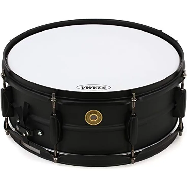 Tama 14"x5,5" Metalworks Black Steel Snare Drum, 1,2mm Stahlkessel mit matte Black Finish und schwarzer Kesselhardware