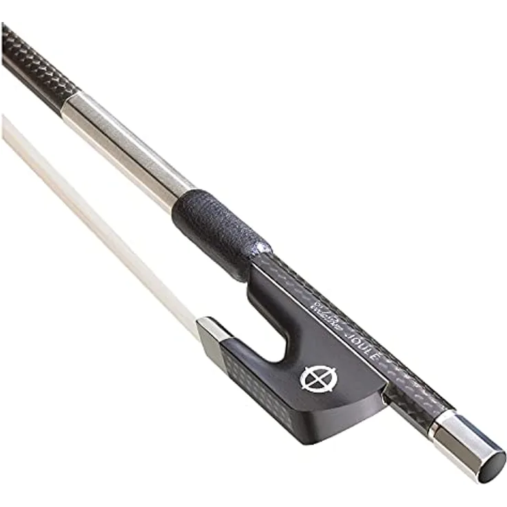CodaBow Joule Violin Bow, kraftvoller Geigenbogen mit Kevlar-Kern, Graphitfaserummantelung, schwarzem Xebony® Frosch und Naturhaarbehaarung
