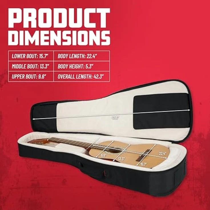 Gator G-PG Classic Guitar, Gitarrentasche der ProGo Ultimate Serie mit 25 mm Polsterung, Schwarz, inkl. Regenhülle und mehreren Taschen – Bild 6