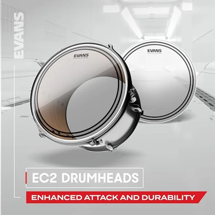 Evans 14" EC2S/SST Clear, Transparent Schlagzeugfell mit Sound Shaping Technologie und individueller Dämpfung – Bild 7