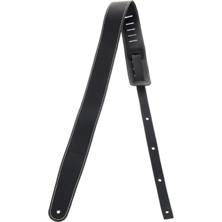 Richter Raw II Contour Torro Black, Gitarren- und Bassgurt aus Premium Rindleder, verstellbar von 100 bis 147 cm, 6 cm breit, schwarz
