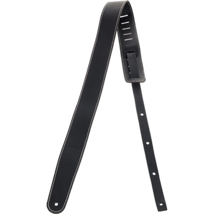 Richter Raw II Contour Torro Black, Gitarren- und Bassgurt aus Premium Rindleder, verstellbar von 100 bis 147 cm, 6 cm breit, schwarz