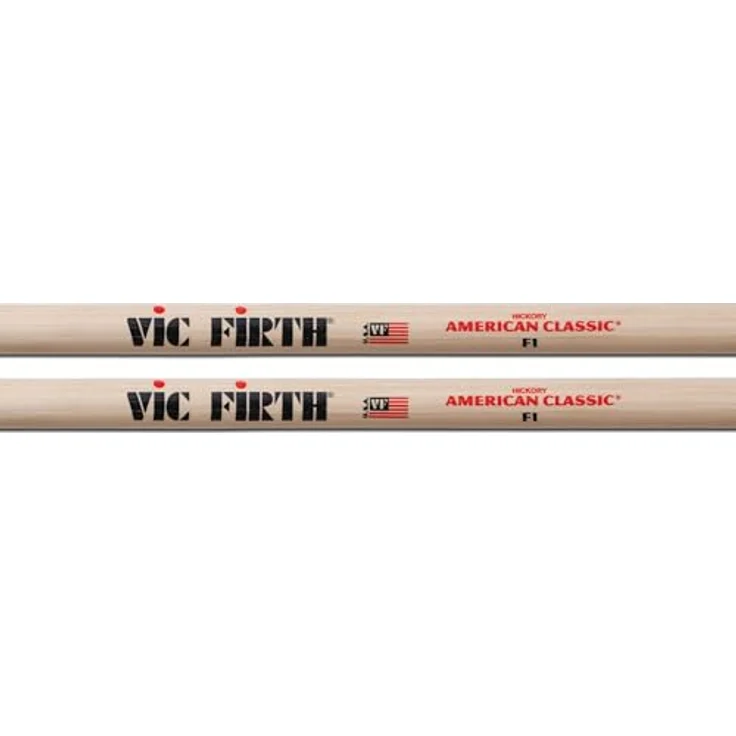 Vic Firth F1 American Classic Hickory, Drumsticks aus Hickory mit Holz-Kopf, ideal für Fusion und Electric Jazz, Länge 411mm, Durchmesser 14,7mm – Bild 4