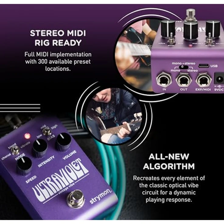 Strymon Ultraviolet Univibe, Gitarren-Effektpedal mit Chorus, Vibrato, drei Bias-Einstellungen, 300 Presets und MIDI-Konnektivität – Bild 5