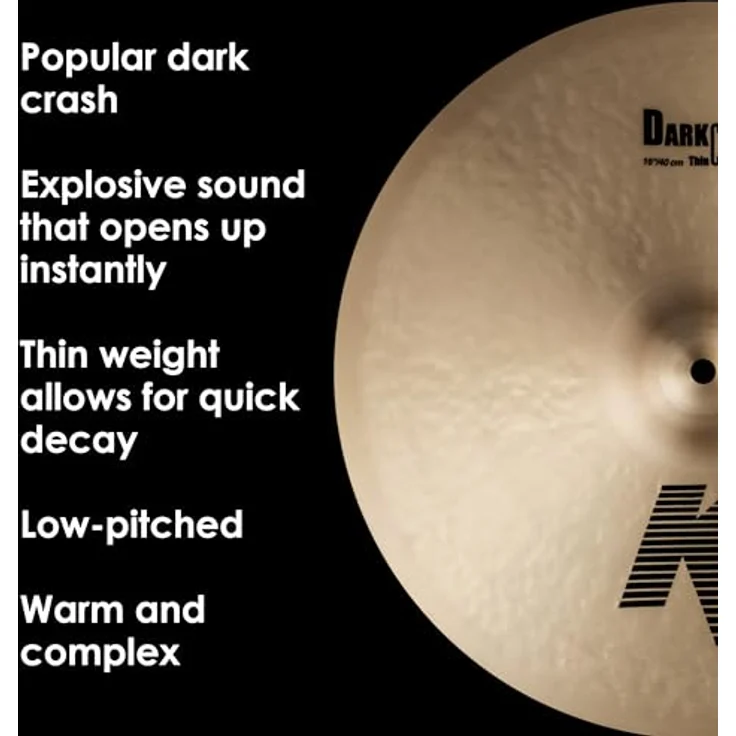 Zildjian K' Dark Crash Thin 16", Schlagzeugbecken mit Traditional Finish – Bild 5
