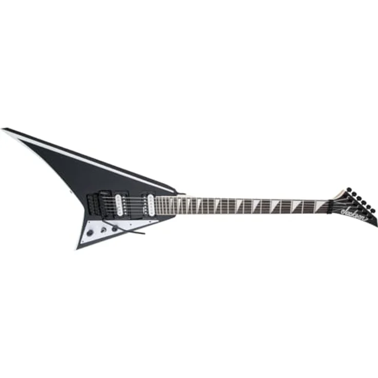 Jackson JS32 Rhoads AH BK, E-Gitarre mit Pappel-Korpus, Ahorn-Hals, Floyd Rose Tremolo, Schwarz mit weißen Bevels – Bild 4