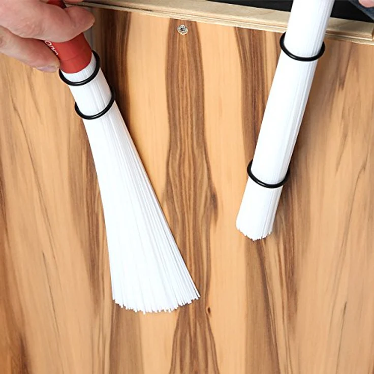 Sela SE 036 Cajon Brush 250, Nylonfaser mit Ahorn-Holzgriff und Härtegrad-Einstellung, Länge 35 cm – Bild 5
