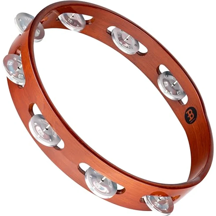 Meinl TA1A-AB Wood Tambourine, 1-reihig mit 8 Paar Aluminiumschellen, Holzrahmen, Farbe: African Brown – Bild 1
