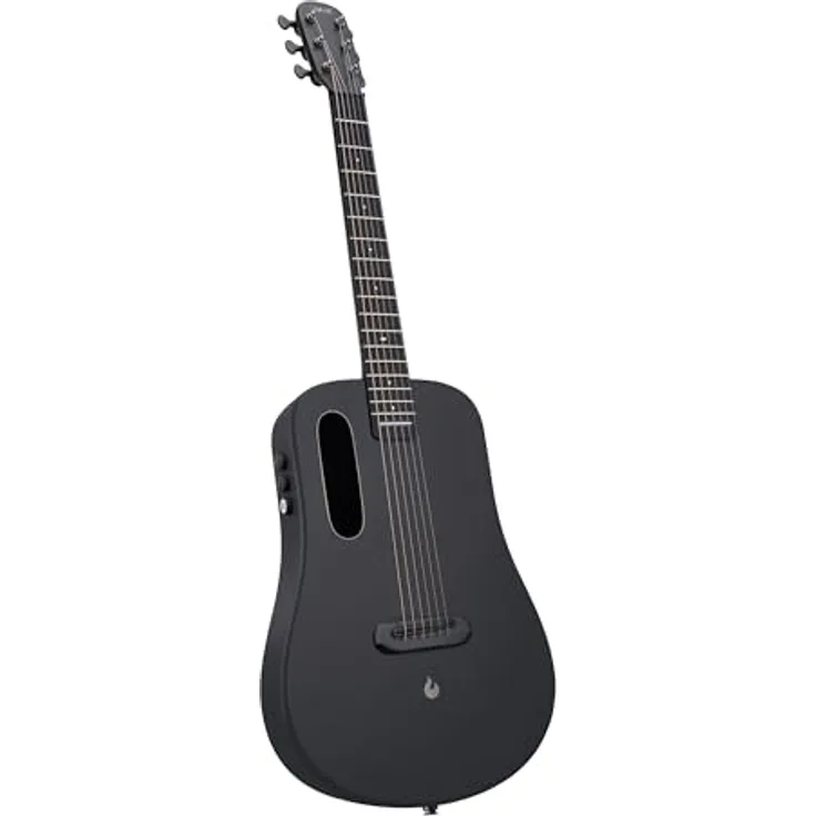 LAVA ME Air Tragbare Kohlefaser-Elektroakustische Gitarre, ultradünn und leicht mit Waben-Bionic, magnetischem Tonabnehmer und Onboard-Effekten, schwarz