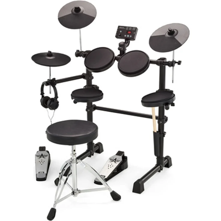 Millenium HD-120 E-Drum Set, kompaktes E-Drumset für Einsteiger, inkl. 12 Drumkits, USB-MIDI, platzsparend, ideal für Kinder, schwarz