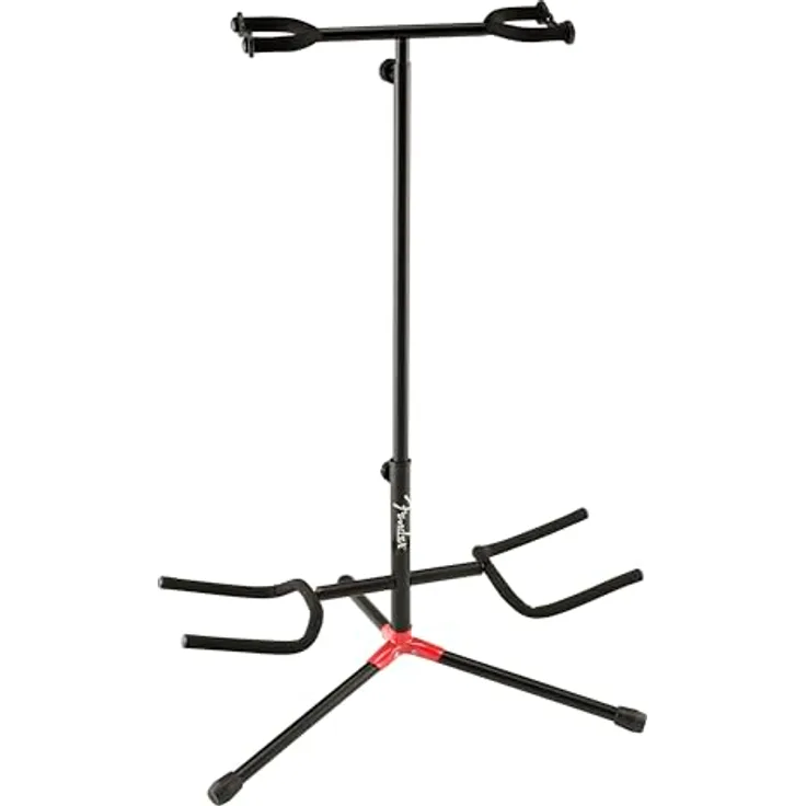 Fender Adjustable Cradle Stand 2-Gtr, Gitarrenständer für zwei Instrumente mit höhenverstellbarer Halsgabel, stabile Metallkonstruktion, schwarz