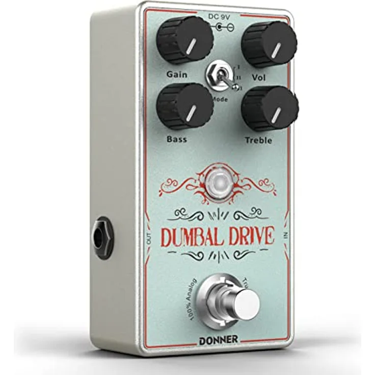 Donner Dumbal Drive Overdrive Pedal, Dumble Style Overdrive mit 2 Band EQ, Pure Analog, True Bypass
