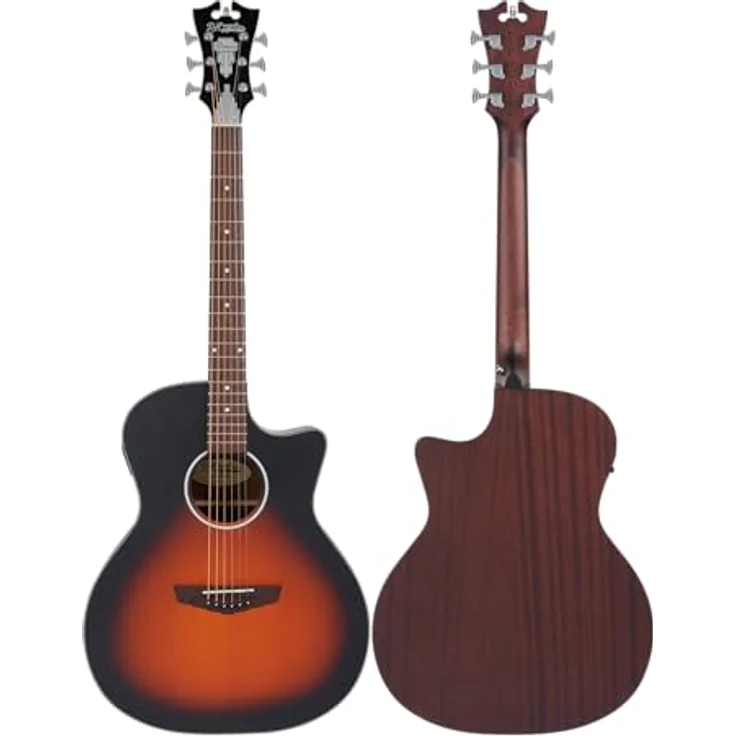 DAngelico Premier Gramercy LS Grand Auditorium Westerngitarre, Satin Vintage Sunburst, Mahagoni, mit Dangelico MG-30 Preamp und integriertem Stimmgerät – Bild 4