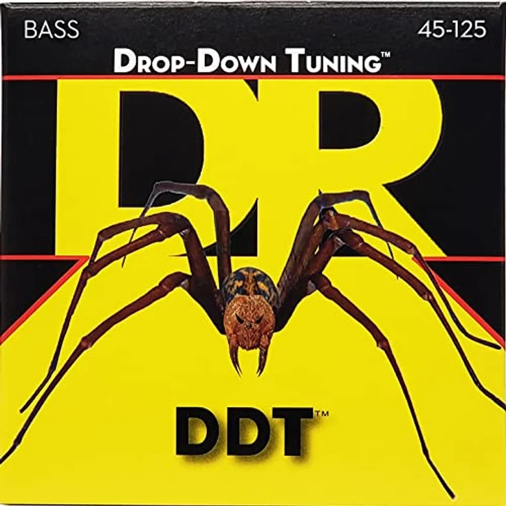 DR Strings DDT5-45, E-Bass Saiten Medium 45-125 für 5-Saiter Drop Tuning, handgefertigt in den USA – Bild 1