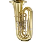 B&S GR51-L Bb-Tuba, Messing-Korpus und -Schallbecher, Goldmessing-Mundrohr, 4 Drehventile, inkl. Gig Bag und Mundstück, klarlackiert, Made in Germany