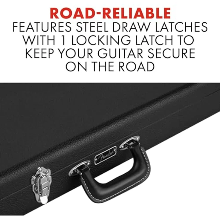 Fender CLSC SRS Case für Stratocaster und Telecaster, Gitarrenkoffer mit schwarz Plüsch-Innenfutter und Zubehörfach, Farbe Black – Bild 5