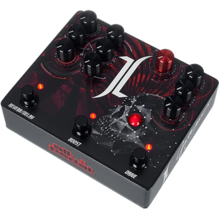 Allpedal Devil's Triad OD/BST/REV/DEL, Overdrive-Pedal mit Boost, Reverb und Delay, Jeff Loomis Signature