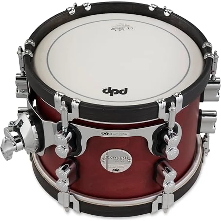 DW PDP 10"x07" CC Tom-Tom, Ox Blood mit Ebony Spannreifen und 100% Ahornholz – Bild 3