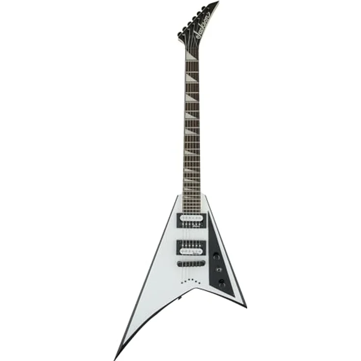 Jackson JS32T Rhoads E-Gitarre, weiß mit schwarzen Bevels, ausgewogene Verarbeitung und Materialien – Bild 4