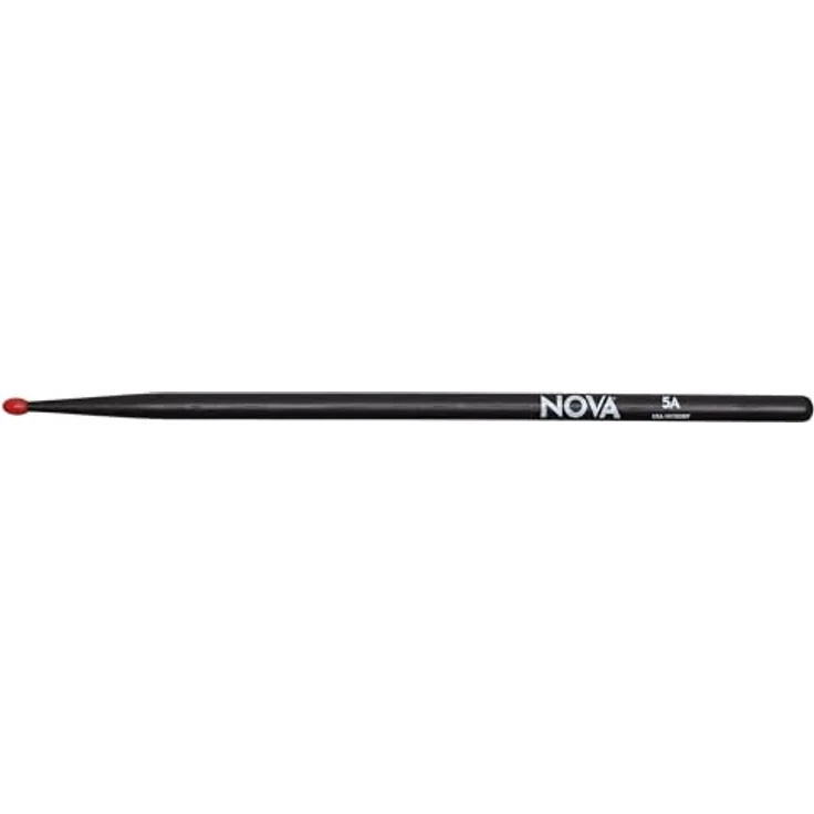 Vic Firth 5ANB Nova Hickory Nylon, Schlagzeugstöcke in Schwarz, 406mm Länge, 14,3mm Durchmesser, ovaler Nylonkopf – Bild 2