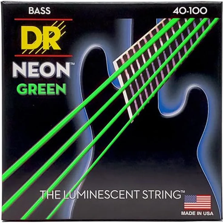 DR Strings NGB-40 Gitarrensaiten für Bassgitarre, lumineszierend mit langer Lebensdauer und ohne Tonverlust